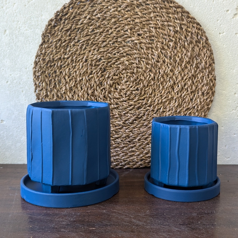 Blue ZIGGY Ceramic Pot