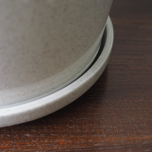 Grey Ribbed Ceramic Pot - Image 3