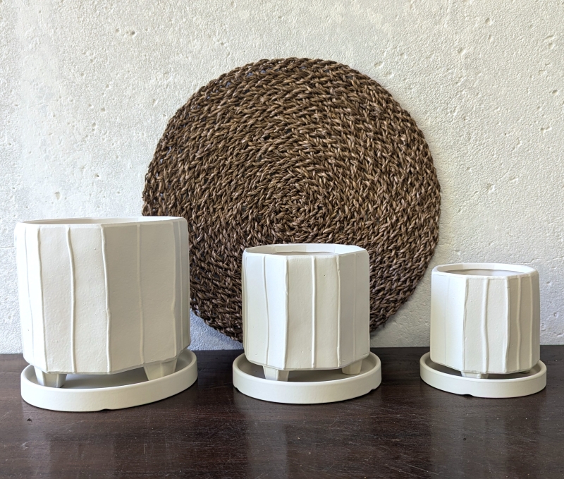 Ivory ZIGGY Ceramic Pot - Image 3
